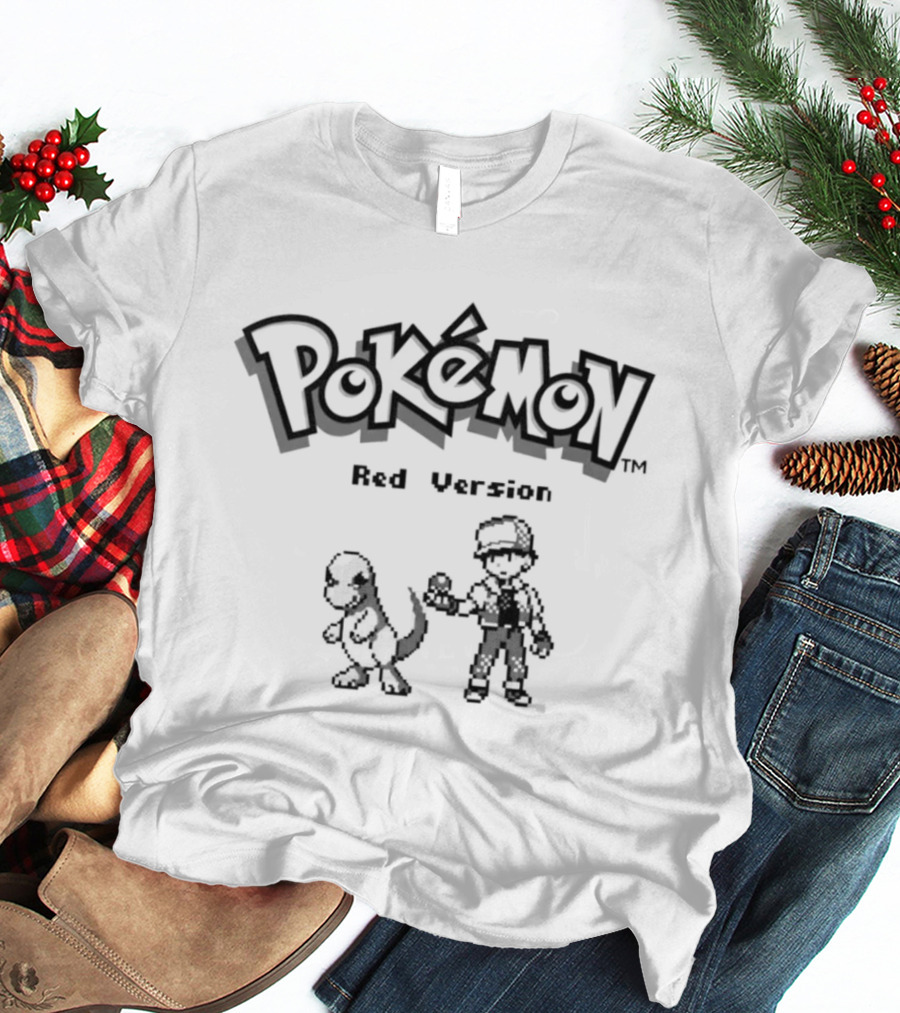 Pokémon Red Version 30th Anniversary 8 Bit Game T-Shirt
