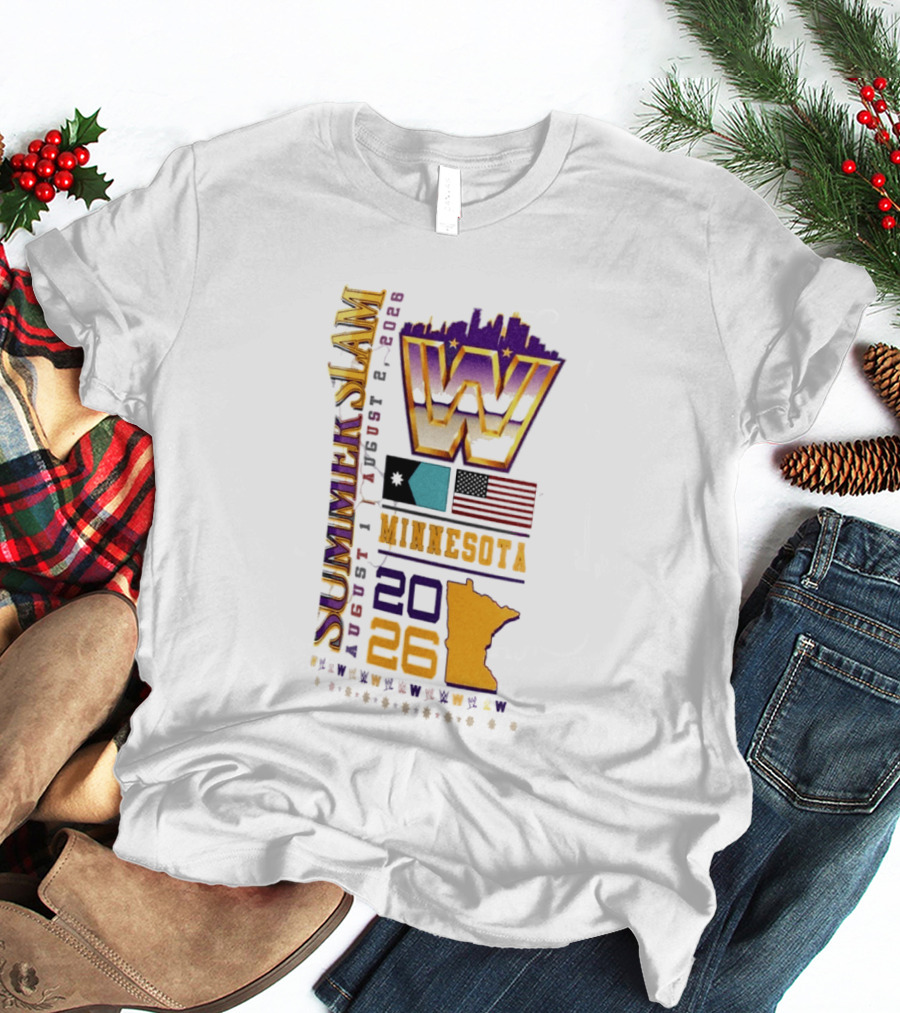 WWE SummerSlam August 1 2026 Minnesota Wrestling Event Twin City T-Shirt
