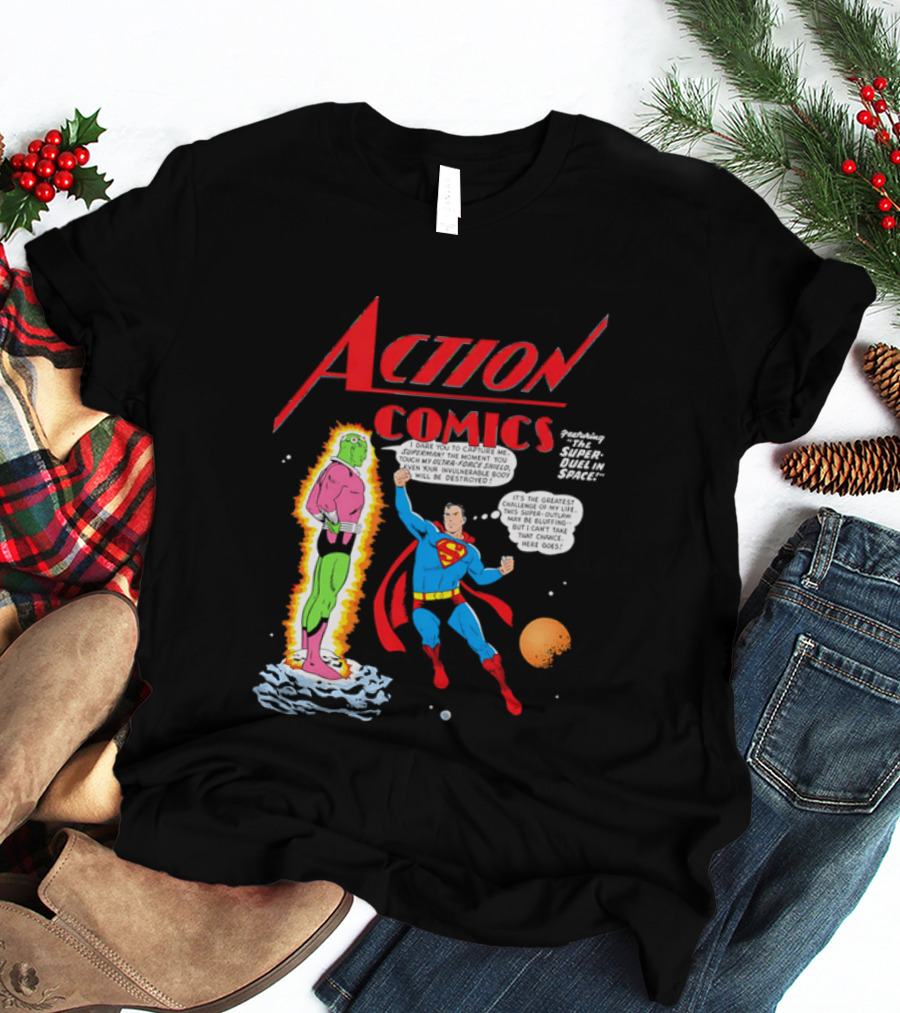Action Comics Superman I Dare You To Capture Me Super Duel In Space T-Shirt