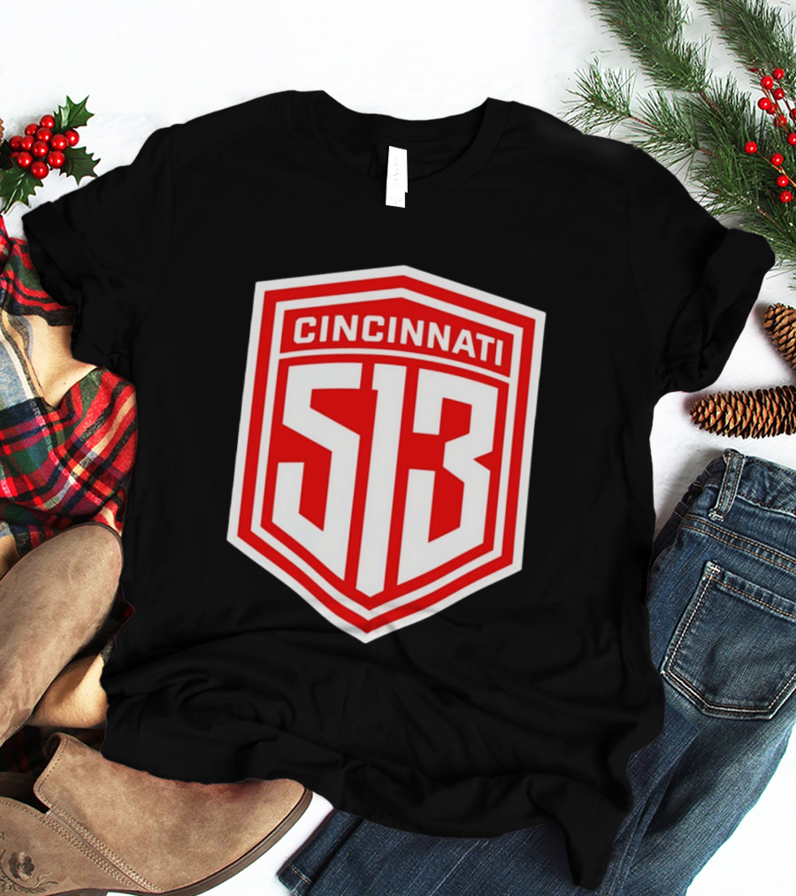 Cincinnati 513 Shield Emblem Area Code T-Shirt