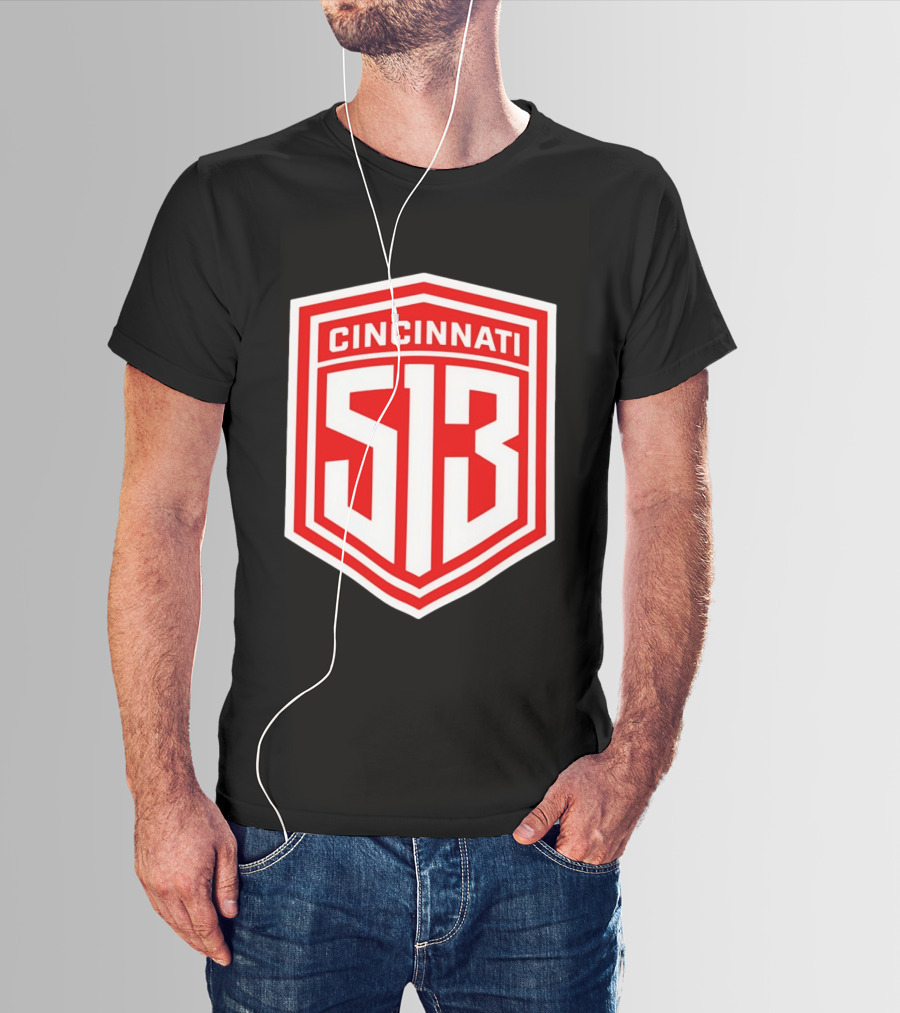 Cincinnati 513 Shield Emblem Area Code T-Shirt