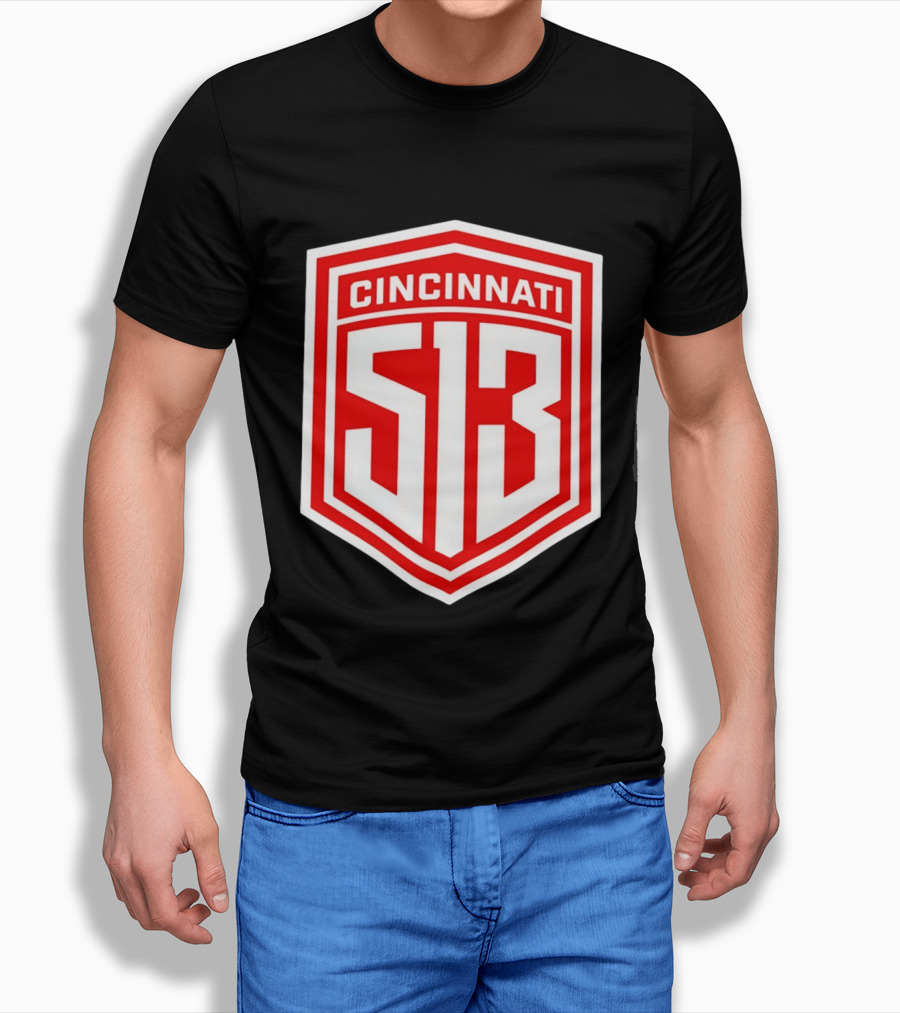 Cincinnati 513 Shield Emblem Area Code T-Shirt