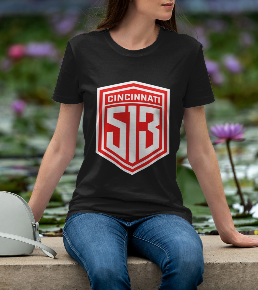 Cincinnati 513 Shield Emblem Area Code T-Shirt