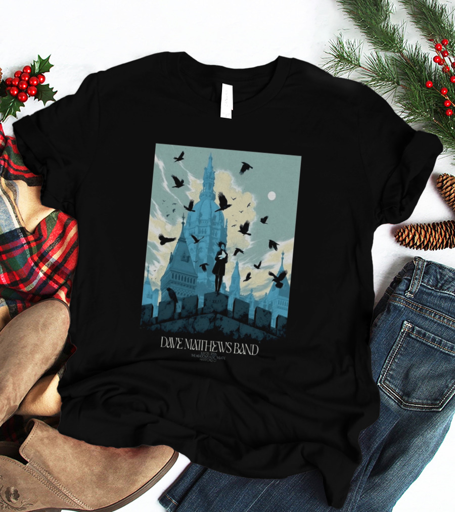 Dave Matthews Band July 25 2026 The Meadows Music Theatre Hartford CT Birds And Gothic Architecture T-Shirt