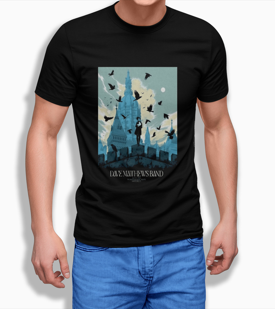 Dave Matthews Band July 25 2026 The Meadows Music Theatre Hartford CT Birds And Gothic Architecture T-Shirt