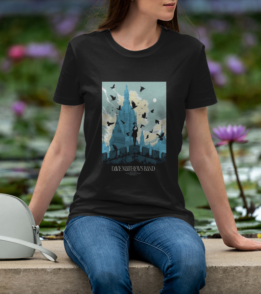 Dave Matthews Band July 25 2026 The Meadows Music Theatre Hartford CT Birds And Gothic Architecture T-Shirt