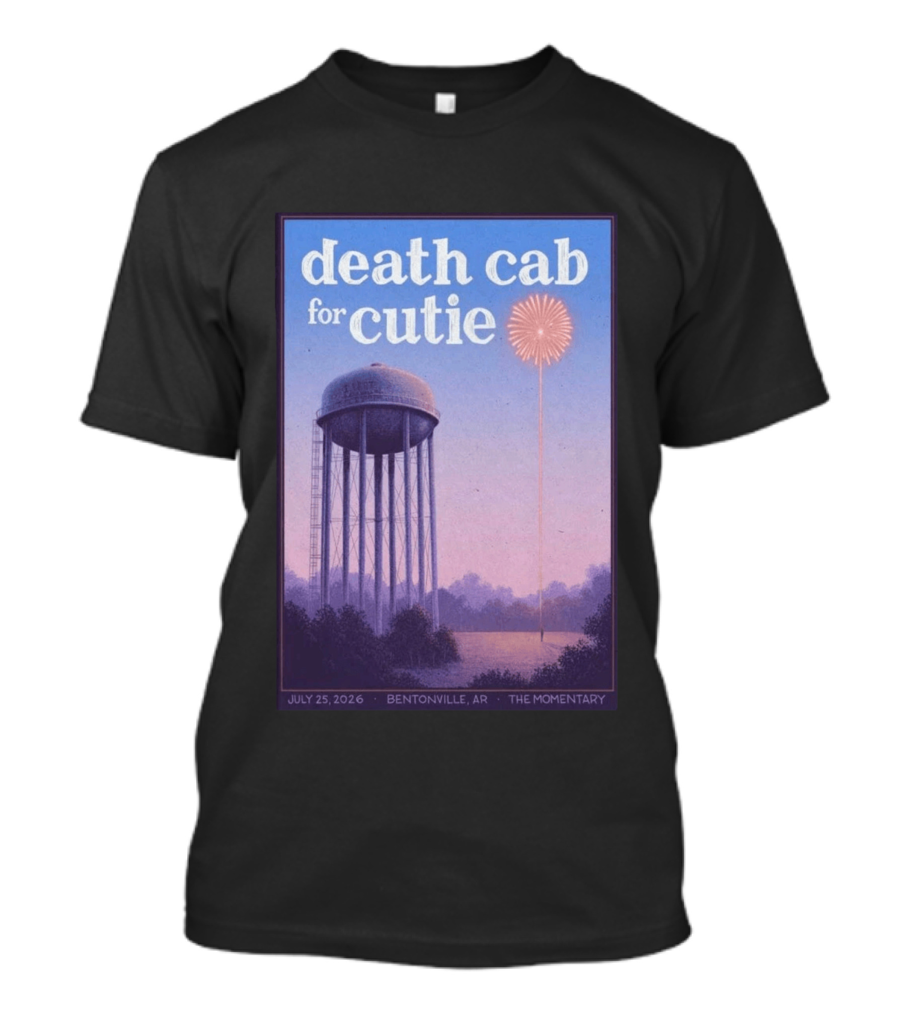 Death Cab For Cutie July 25 2026 The Momentary Bentonville AR Water Tower Firework T-Shirt