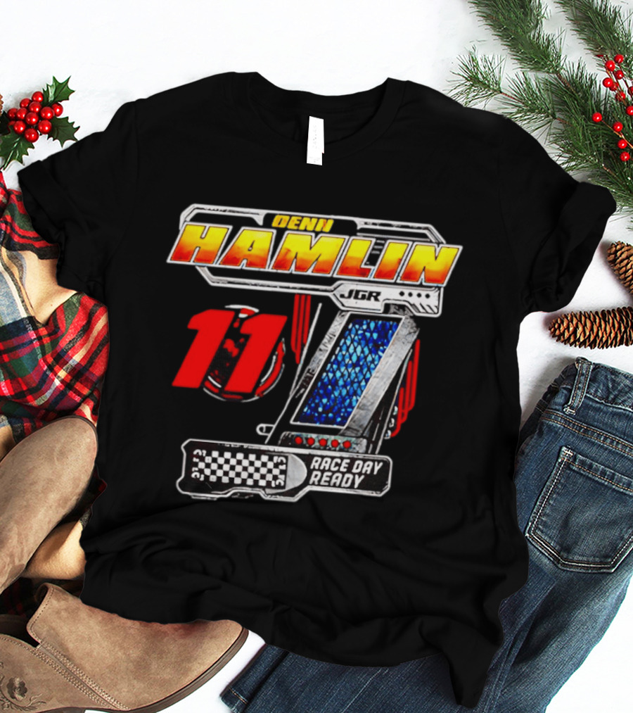 Denny Hamlin Joe Gibbs Racing 11 Race Day Ready Checkerboard Speedometer T-Shirt