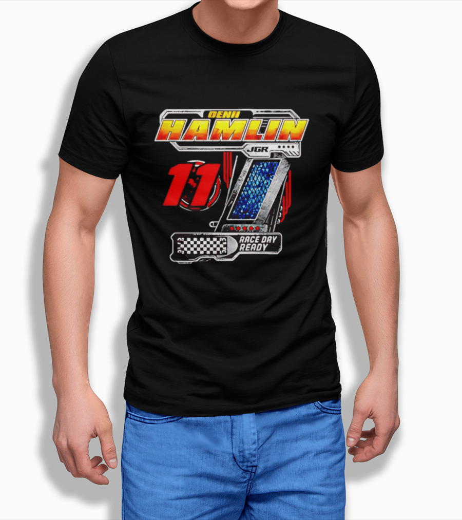 Denny Hamlin Joe Gibbs Racing 11 Race Day Ready Checkerboard Speedometer T-Shirt