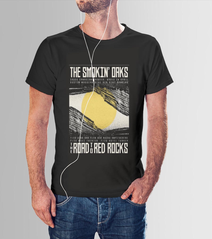 The Smokin' Oaks Road To Red Rocks 2026 Hotel Turkey Featuring Cross Canadian Ragweed Waves In April Dustin Massey And The Red Dirt Rangers T-Shirt