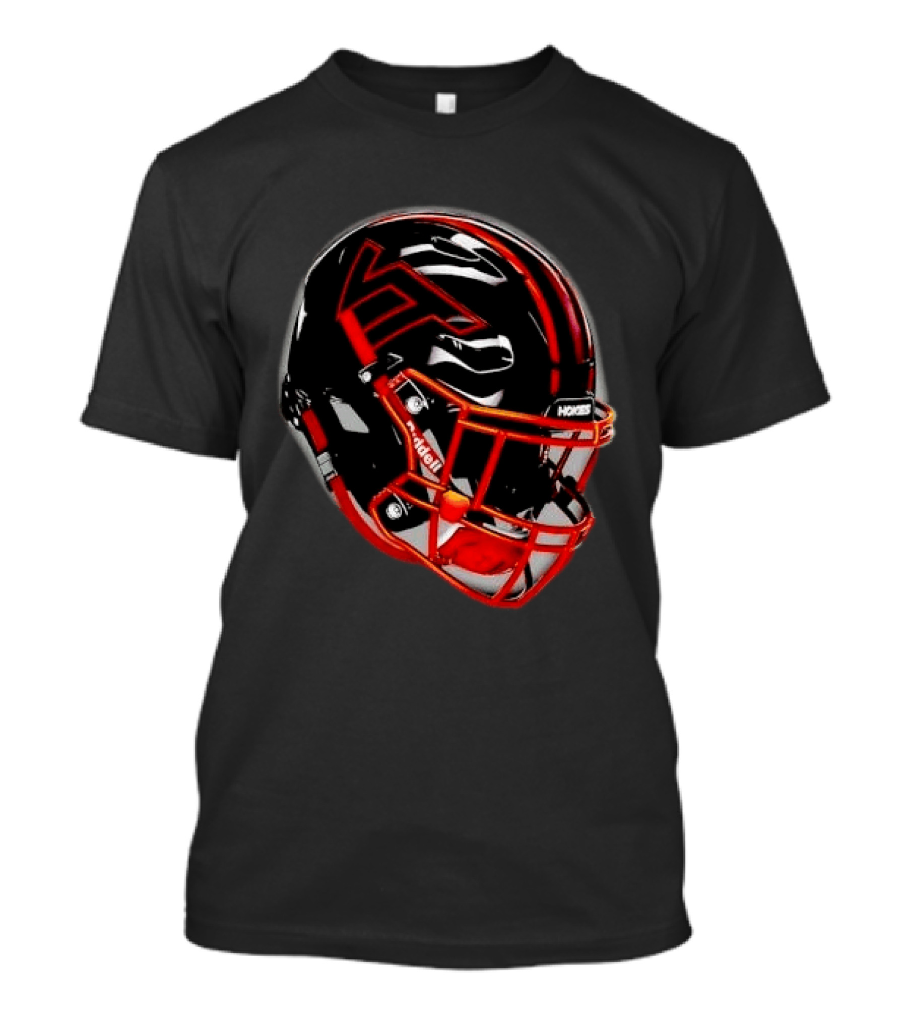 VT Hokies Black Orange Football Helmet Performance Sports Gear T-Shirt