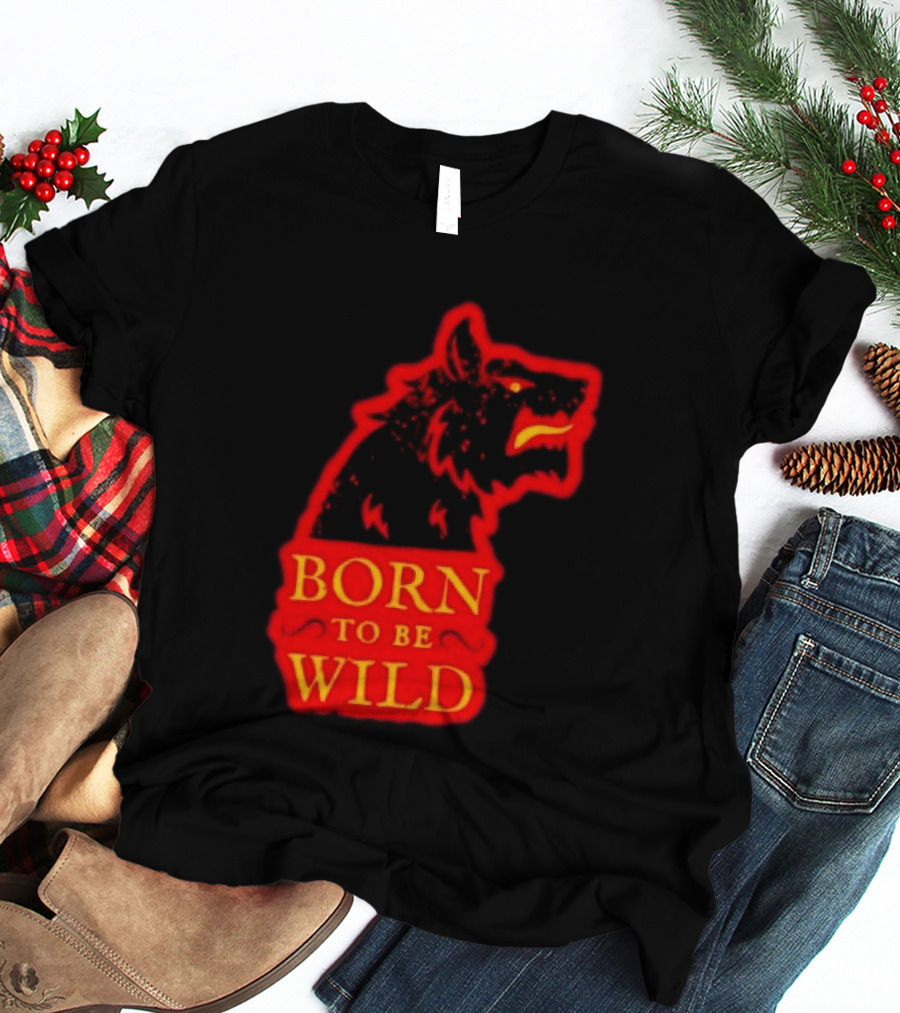 Born To Be Wild Wolf Silhouette Red T-Shirt