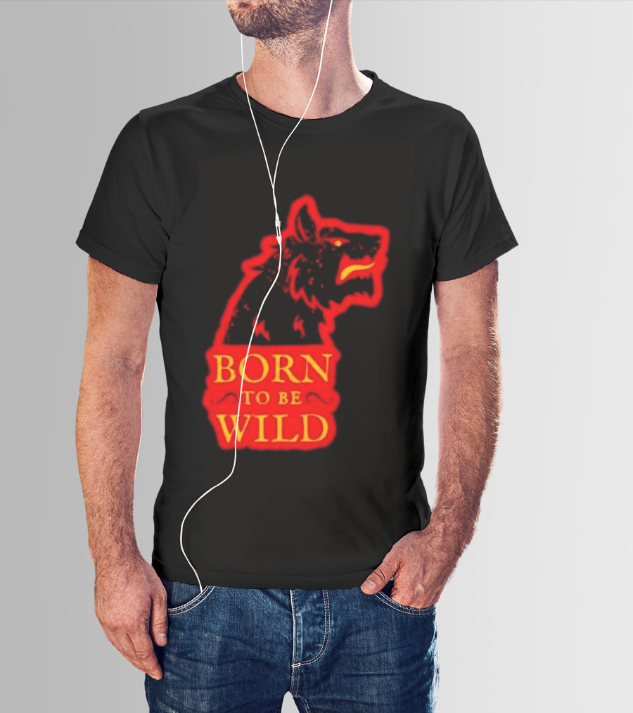 Born To Be Wild Wolf Silhouette Red T-Shirt