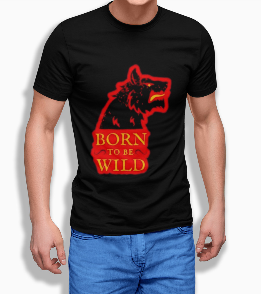 Born To Be Wild Wolf Silhouette Red T-Shirt
