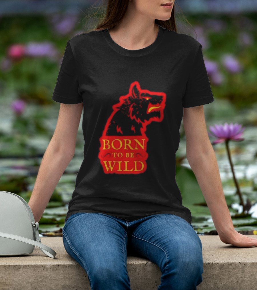 Born To Be Wild Wolf Silhouette Red T-Shirt