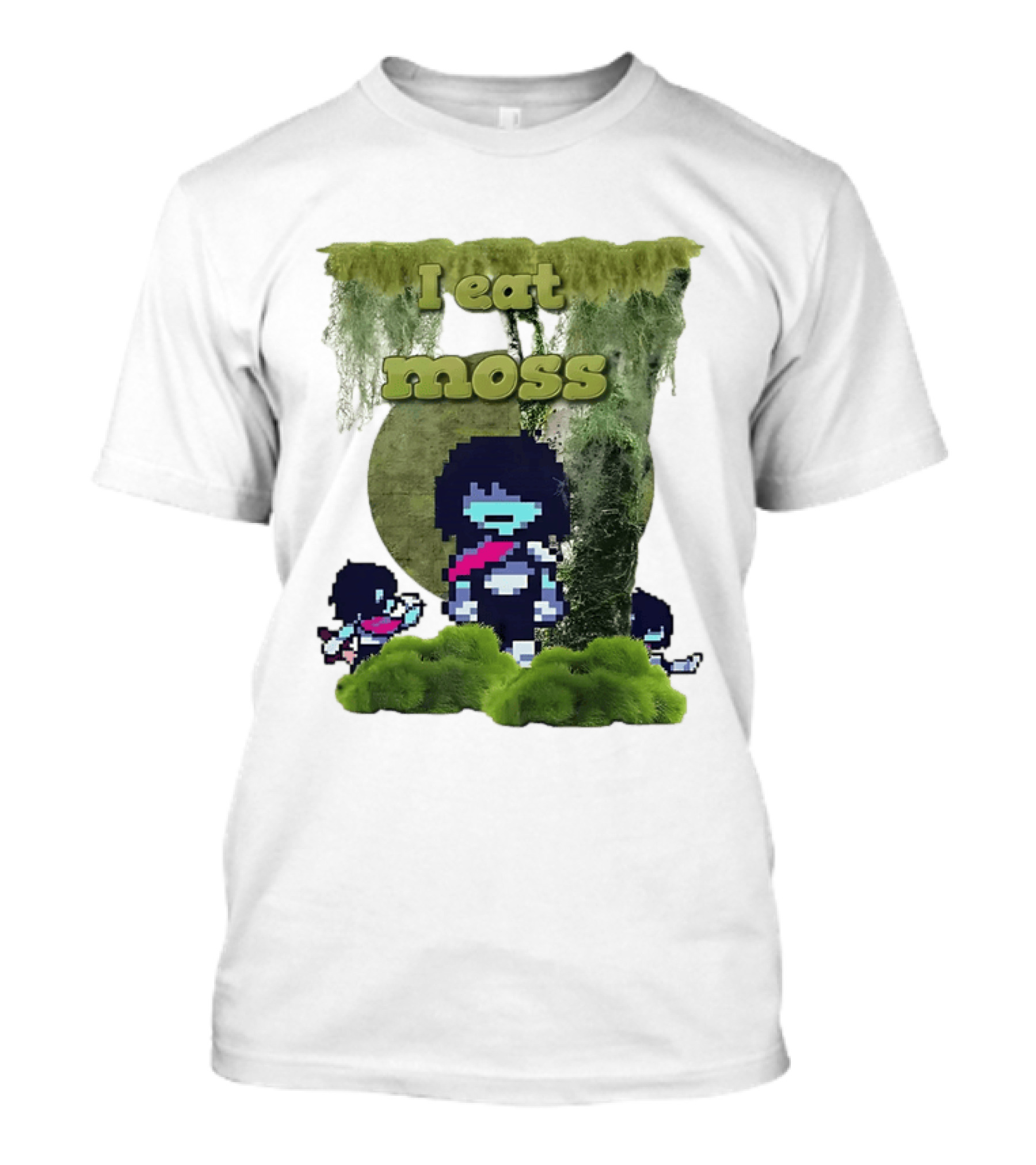 Deltarune I Eat Moss Pixel Art With Character And Mossy T-Shirt