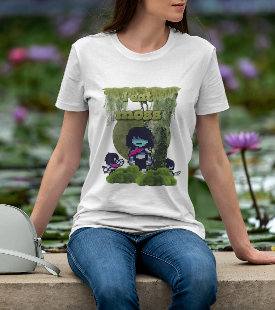 Deltarune I Eat Moss Pixel Art With Character And Mossy T-Shirt
