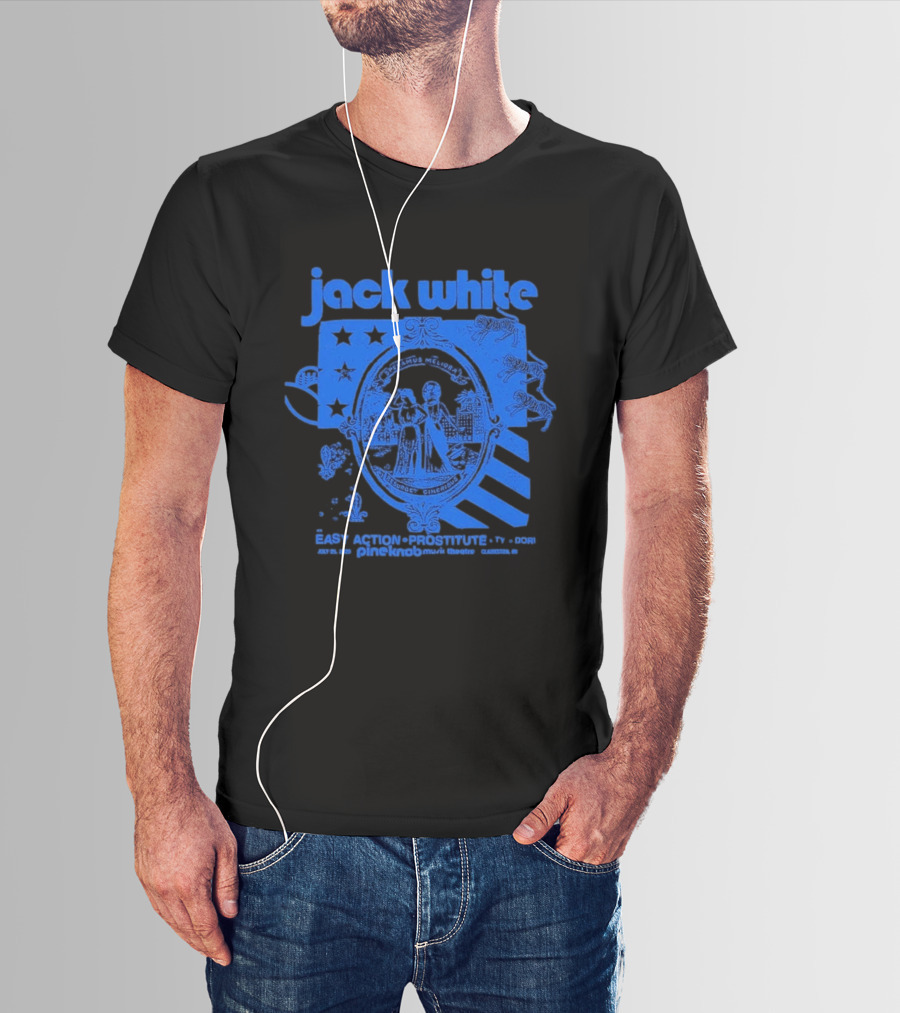 Jack White Easy Action Records Detroit Michigan 2026 Pine Knob Music Theatre Event July 25 T-Shirt