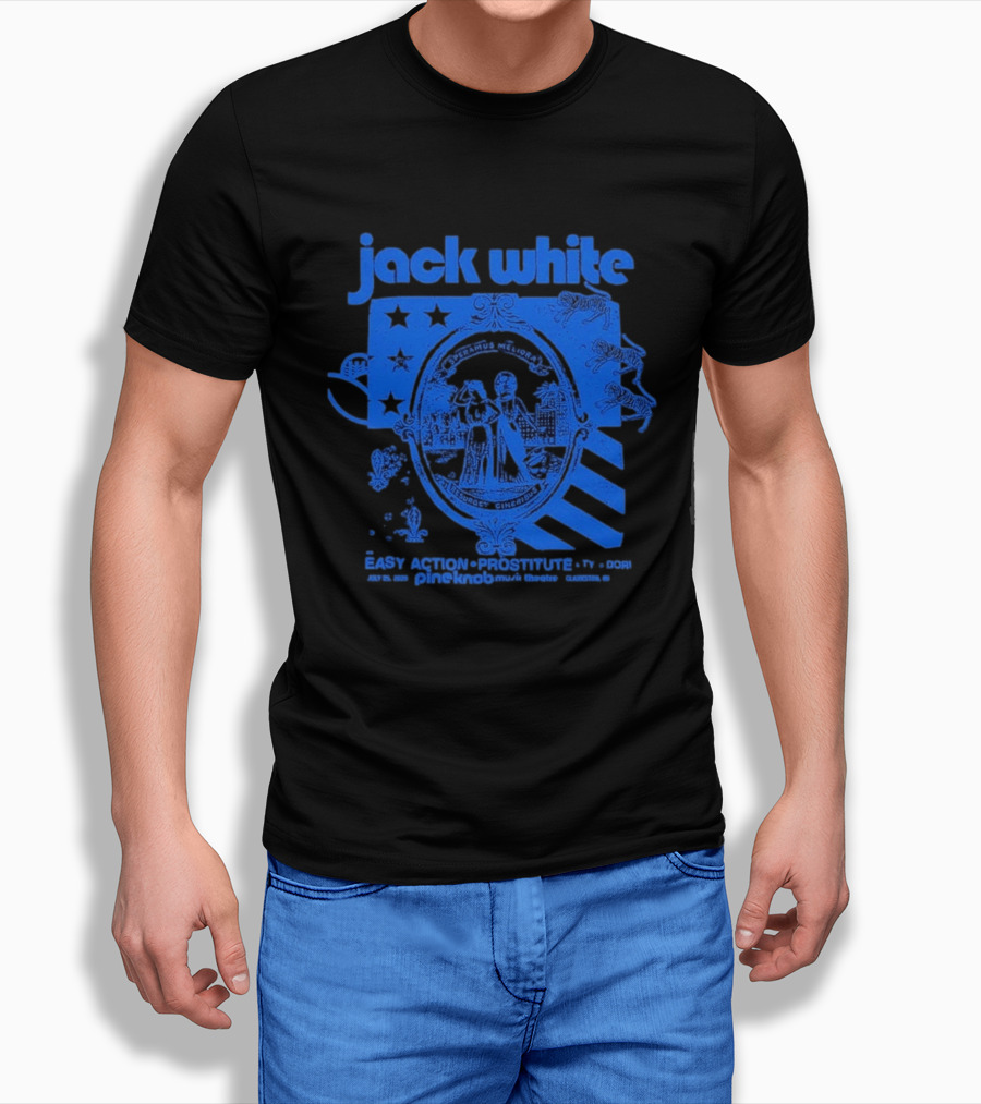 Jack White Easy Action Records Detroit Michigan 2026 Pine Knob Music Theatre Event July 25 T-Shirt