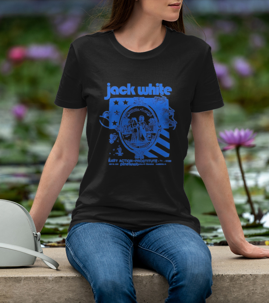 Jack White Easy Action Records Detroit Michigan 2026 Pine Knob Music Theatre Event July 25 T-Shirt