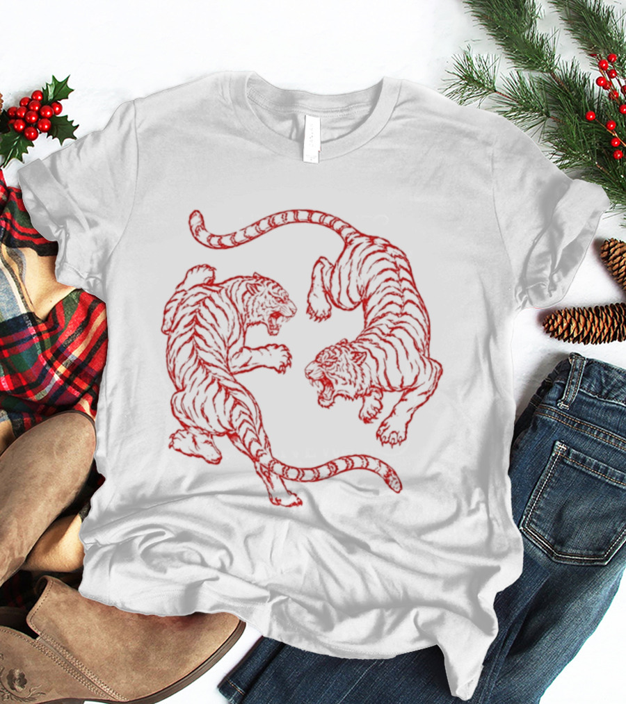 Japanese Fighting Tigers Tiger Red Duel T-Shirt