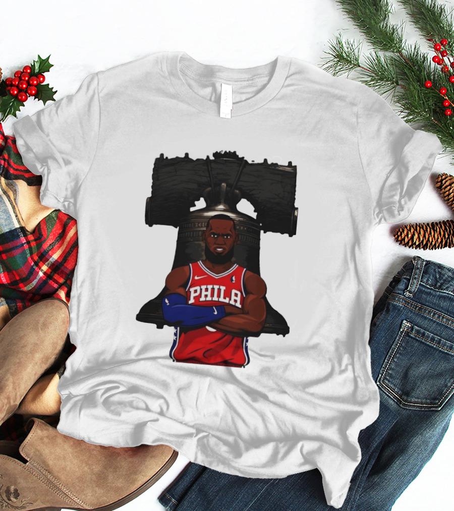 Philadelphia 76ers 2026 LeBron James Liberty Bell Basketball T-Shirt