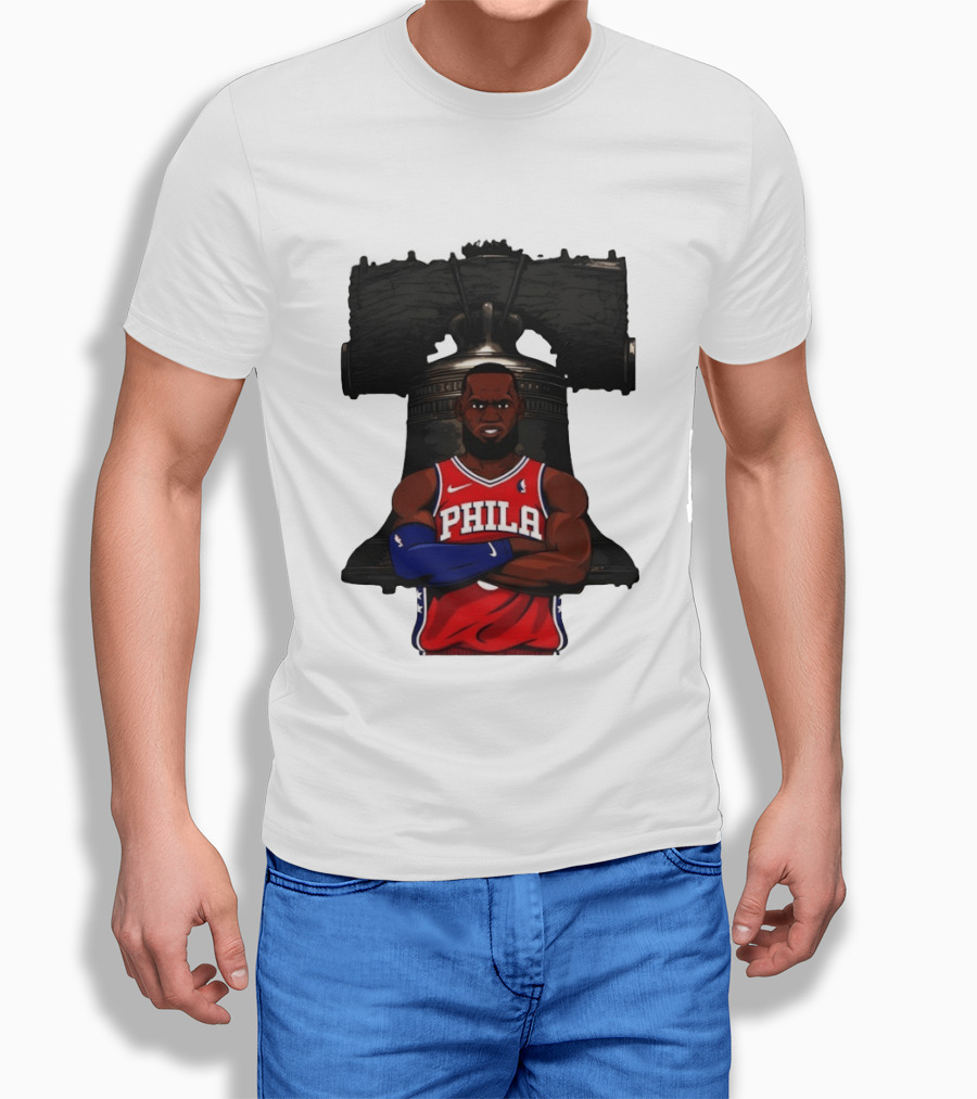 Philadelphia 76ers 2026 LeBron James Liberty Bell Basketball T-Shirt