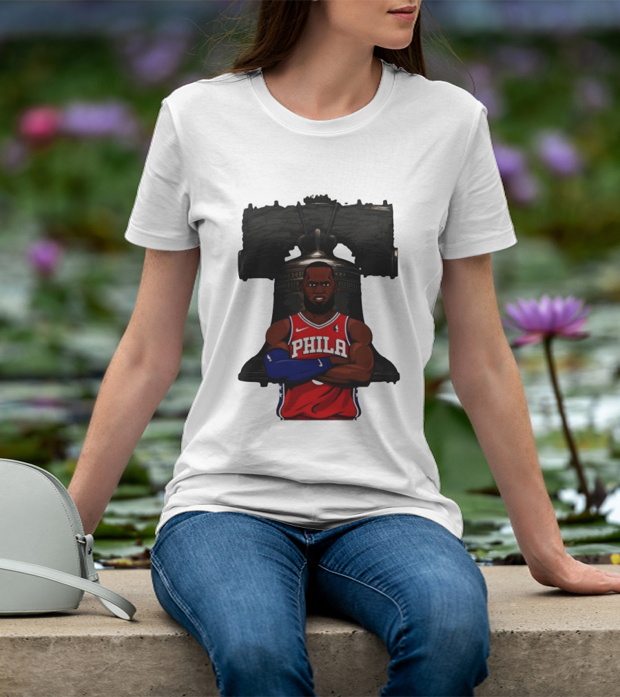Philadelphia 76ers 2026 LeBron James Liberty Bell Basketball T-Shirt