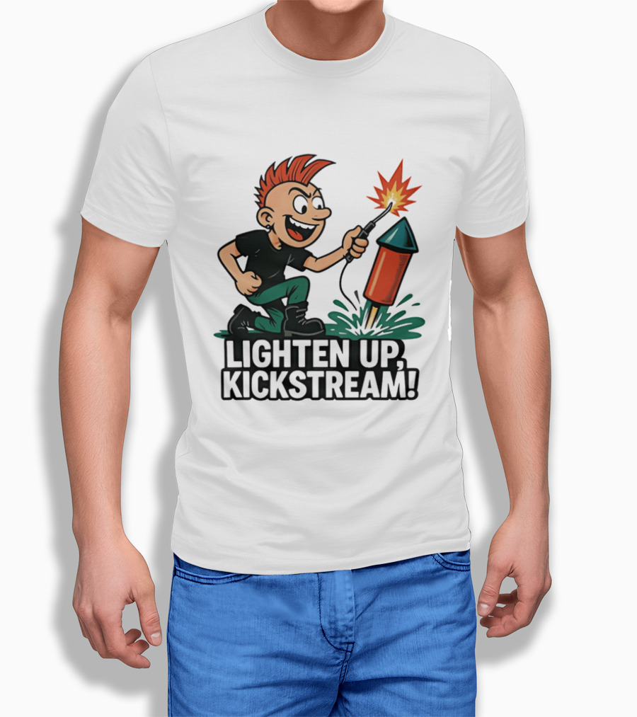 Lighten Up Kickstream Fireworks Rocket Blast T-Shirt