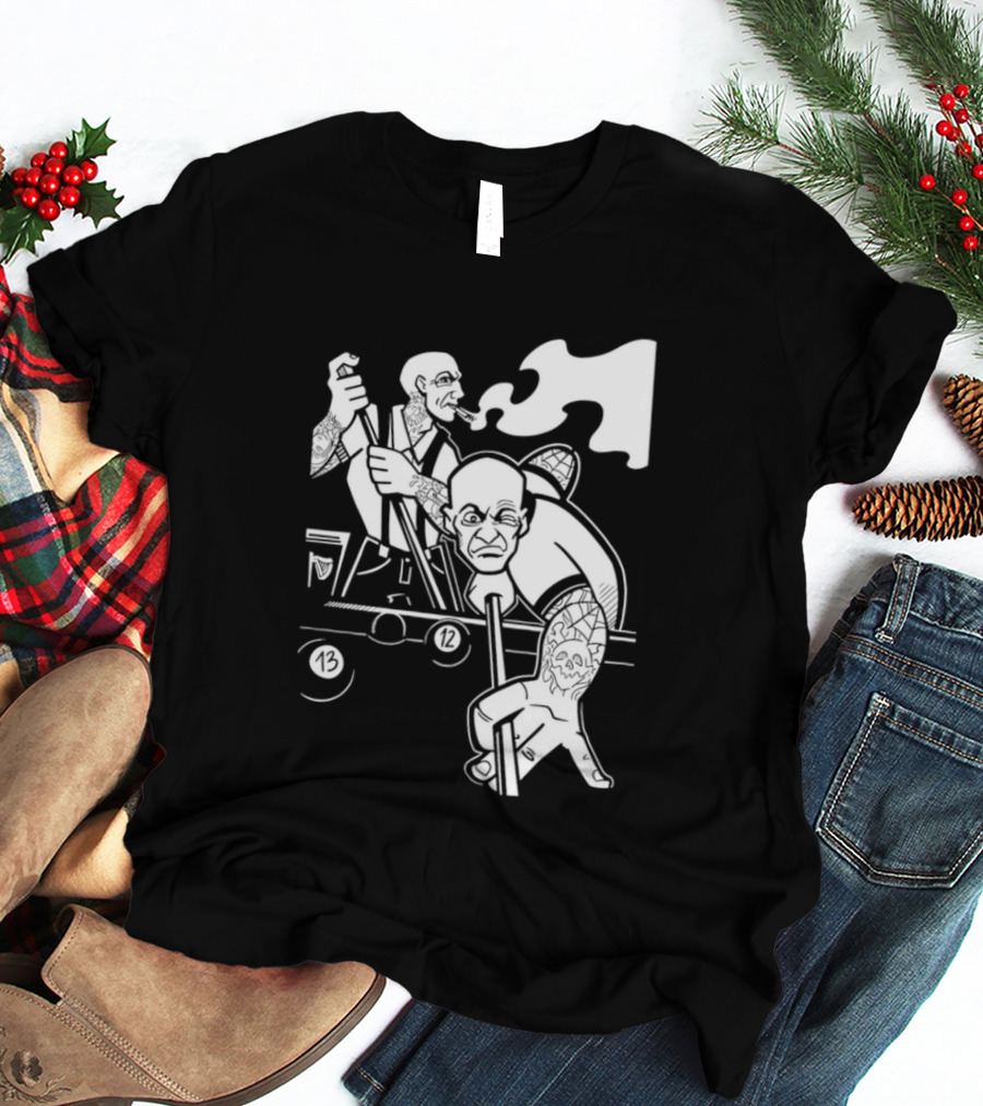 13 12 Tattooed Billiard Players Smoking Pool Game T-Shirt