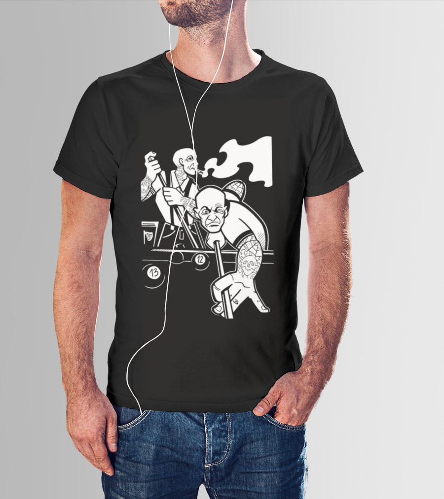 13 12 Tattooed Billiard Players Smoking Pool Game T-Shirt