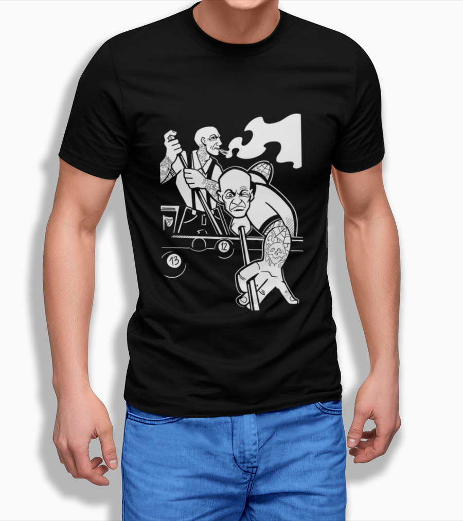 13 12 Tattooed Billiard Players Smoking Pool Game T-Shirt