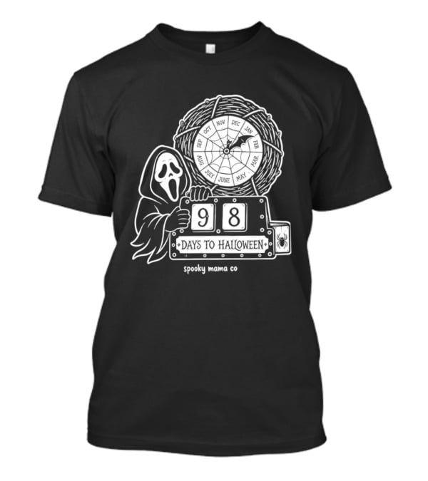Halloween Countdown 98 Days Ghostface Horror Calendar Spooky Mama Co T-Shirt