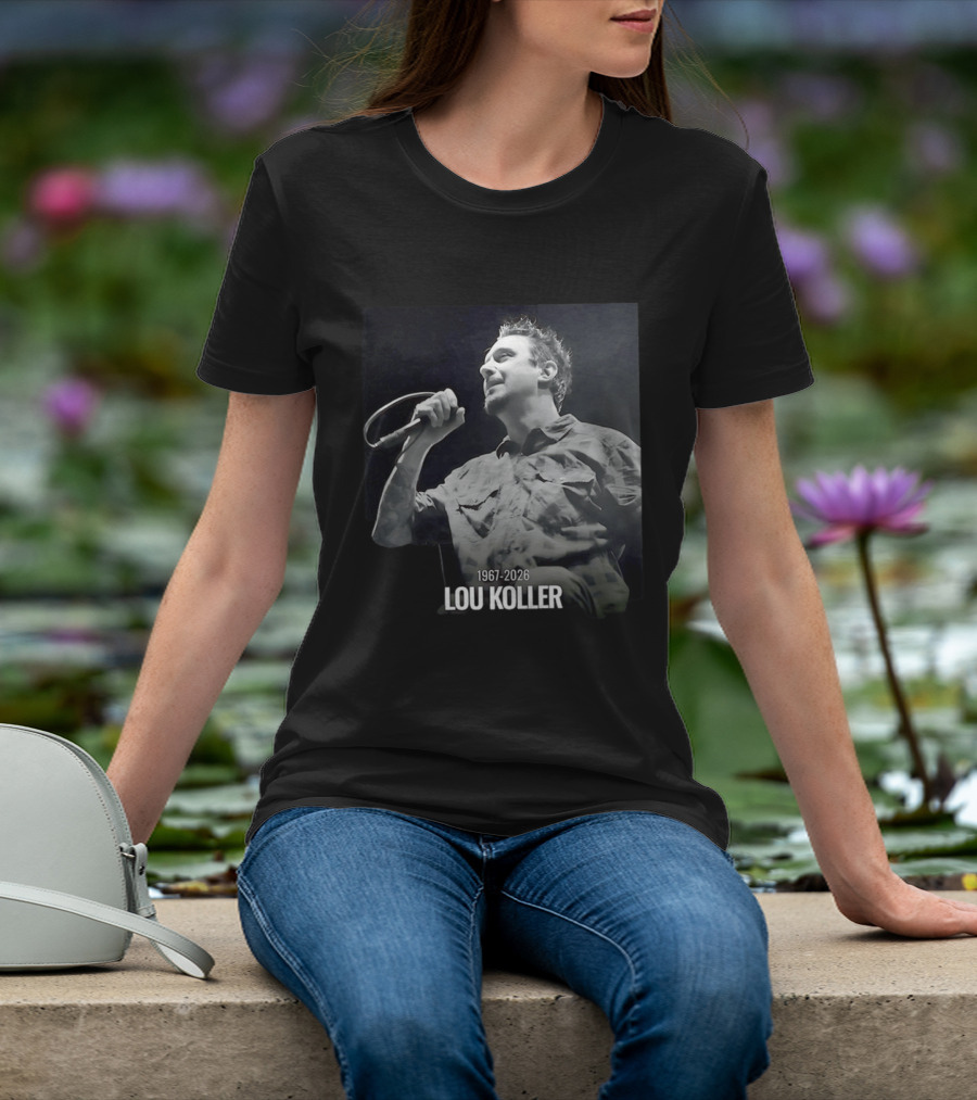 1967 2026 Lou Koller Microphone Plaid Black And White T-Shirt