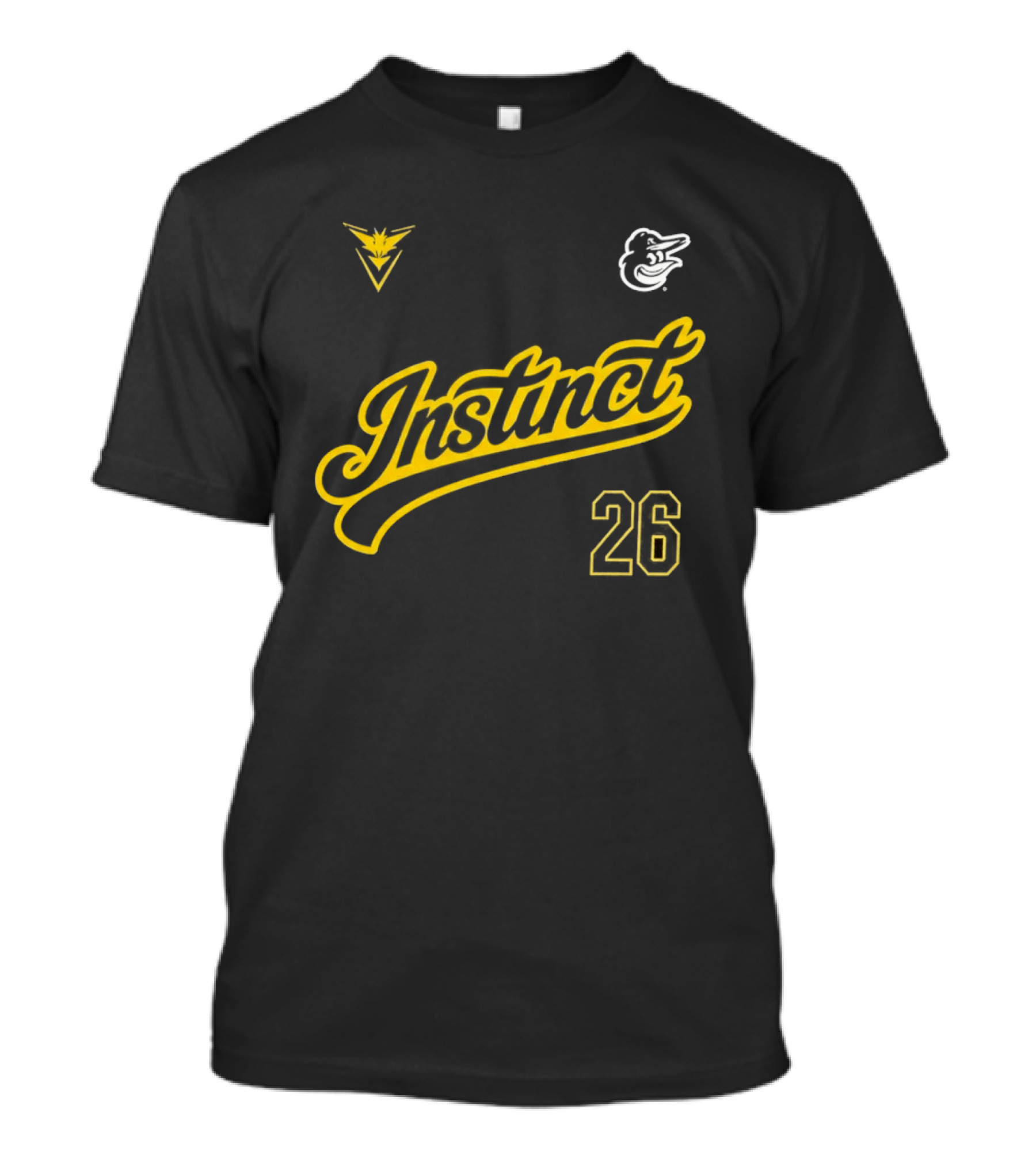 2026 Instinct Orioles Pokémon GO Night Team Yellow 26 T-Shirt