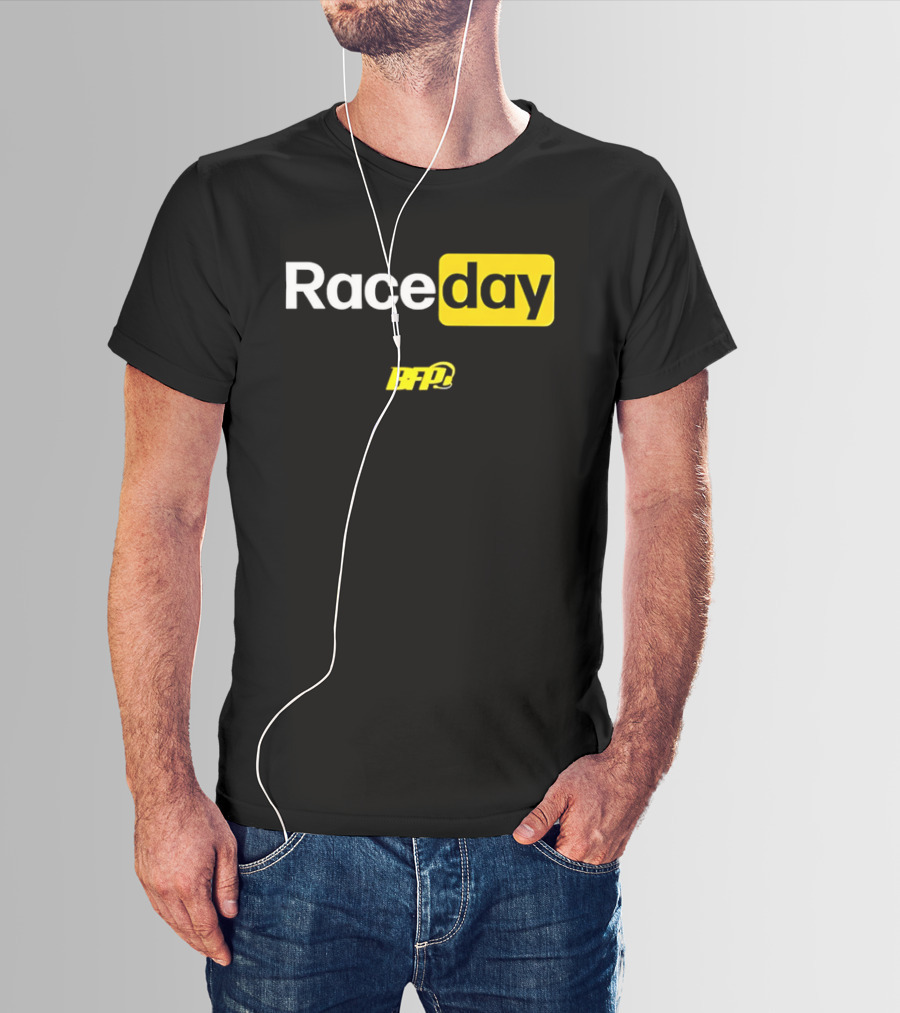 BFP Raceday Bold White Yellow Racing T-Shirt
