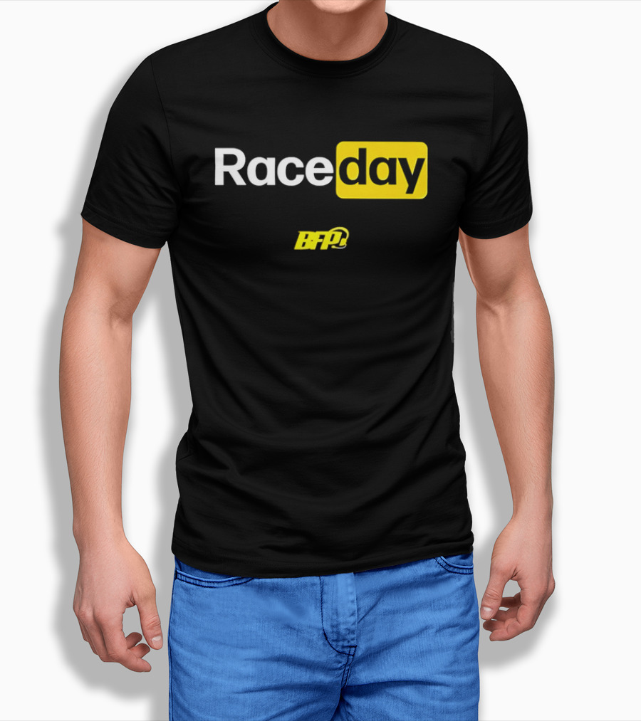 BFP Raceday Bold White Yellow Racing T-Shirt