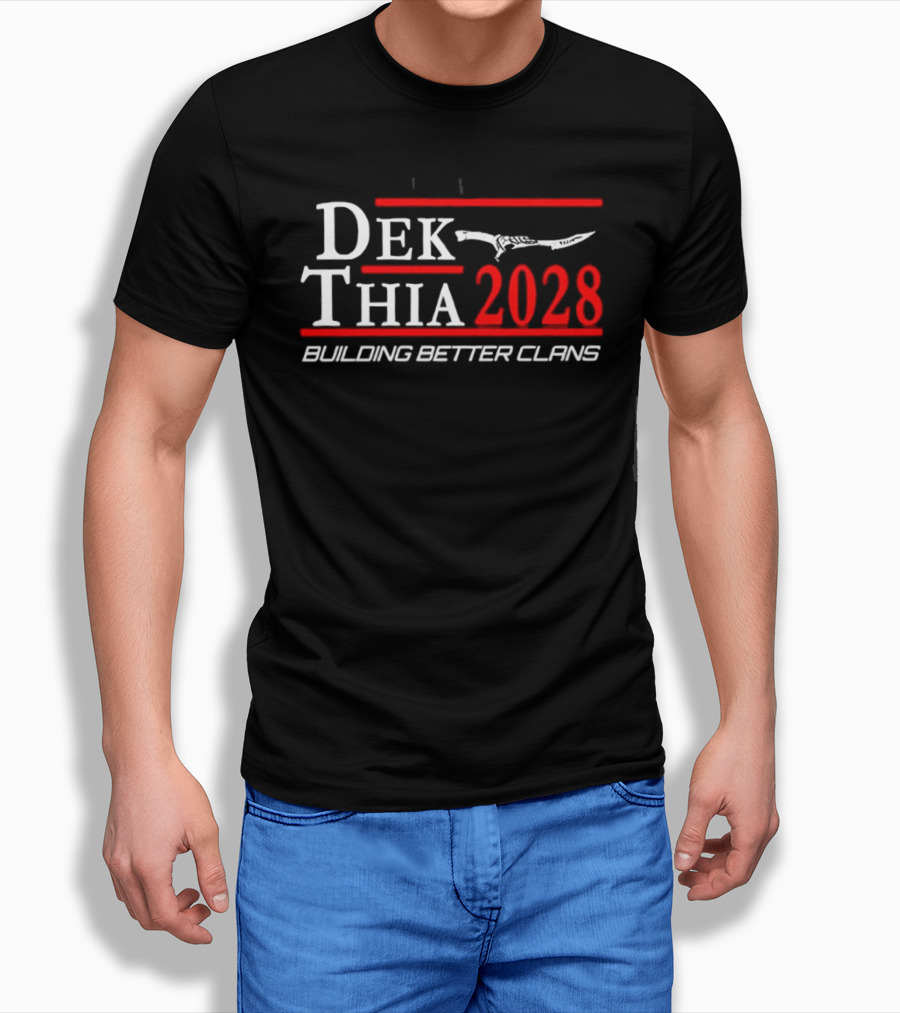 Dek Thia 2028 Building Better Clans Knife T-Shirt