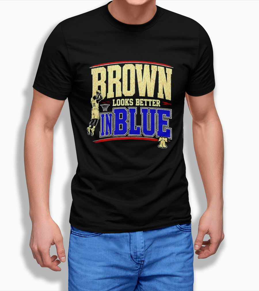 Brown Looks Better In Blue Basketball Dunk T-Shirt