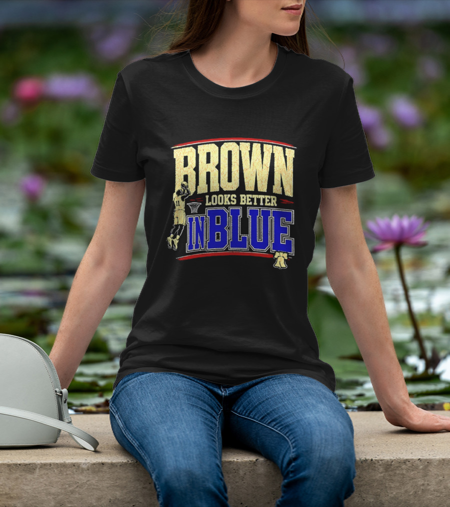 Brown Looks Better In Blue Basketball Dunk T-Shirt