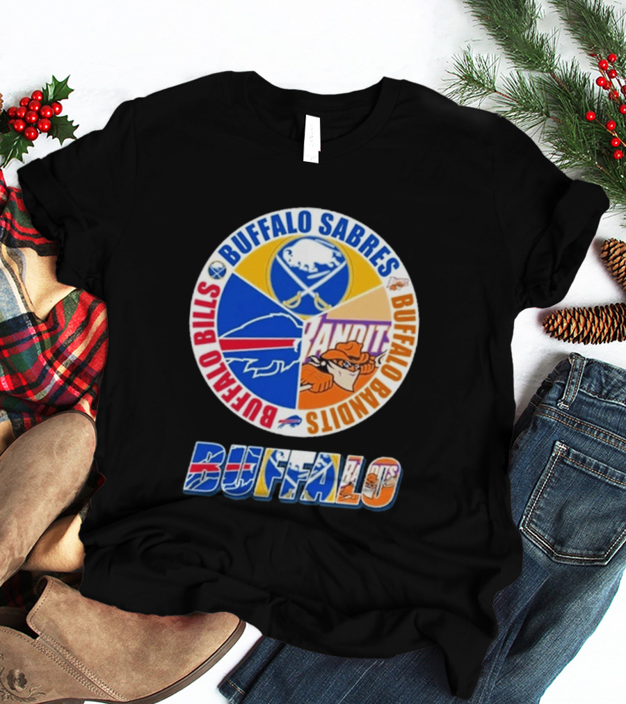 Buffalo Bills Sabres Bandits Logos Buffalo Sports Teams T-Shirt