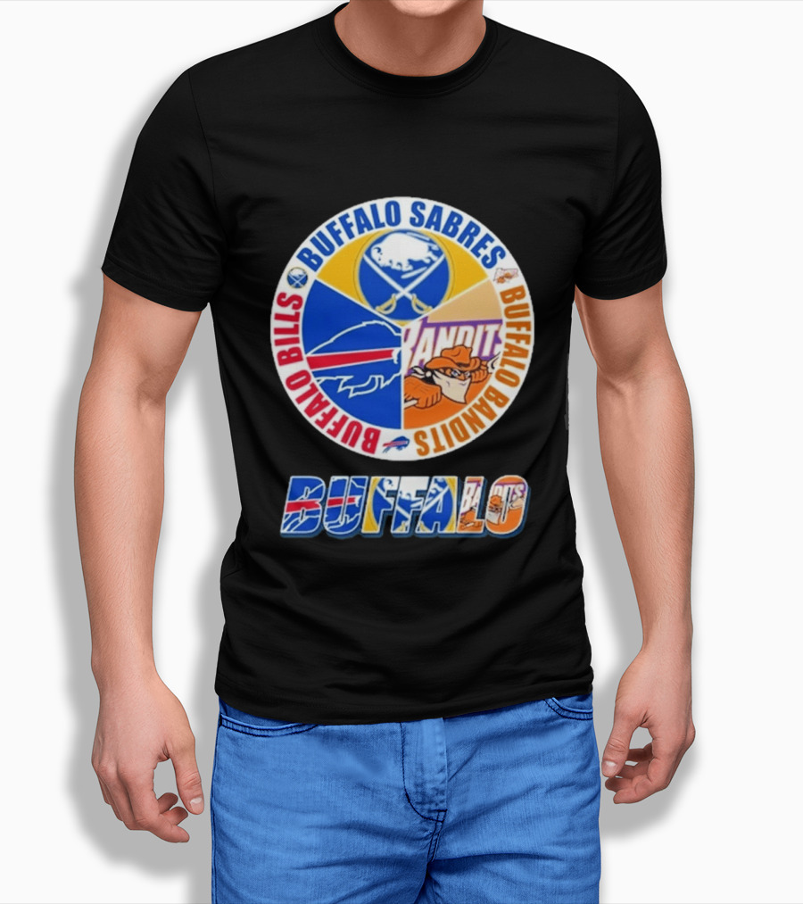 Buffalo Bills Sabres Bandits Logos Buffalo Sports Teams T-Shirt
