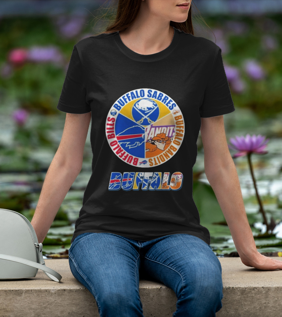 Buffalo Bills Sabres Bandits Logos Buffalo Sports Teams T-Shirt