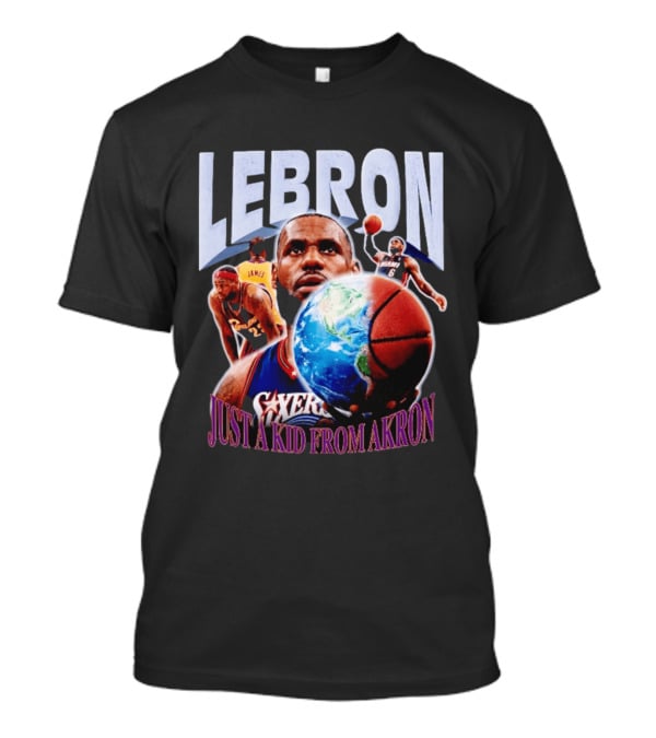 LeBron James Just A Kid From Akron Philadelphia 76ers T-Shirt