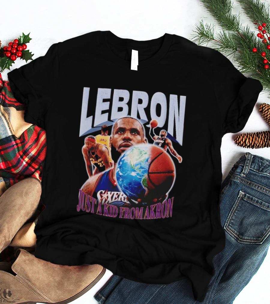 LeBron James Just A Kid From Akron Philadelphia 76ers T-Shirt
