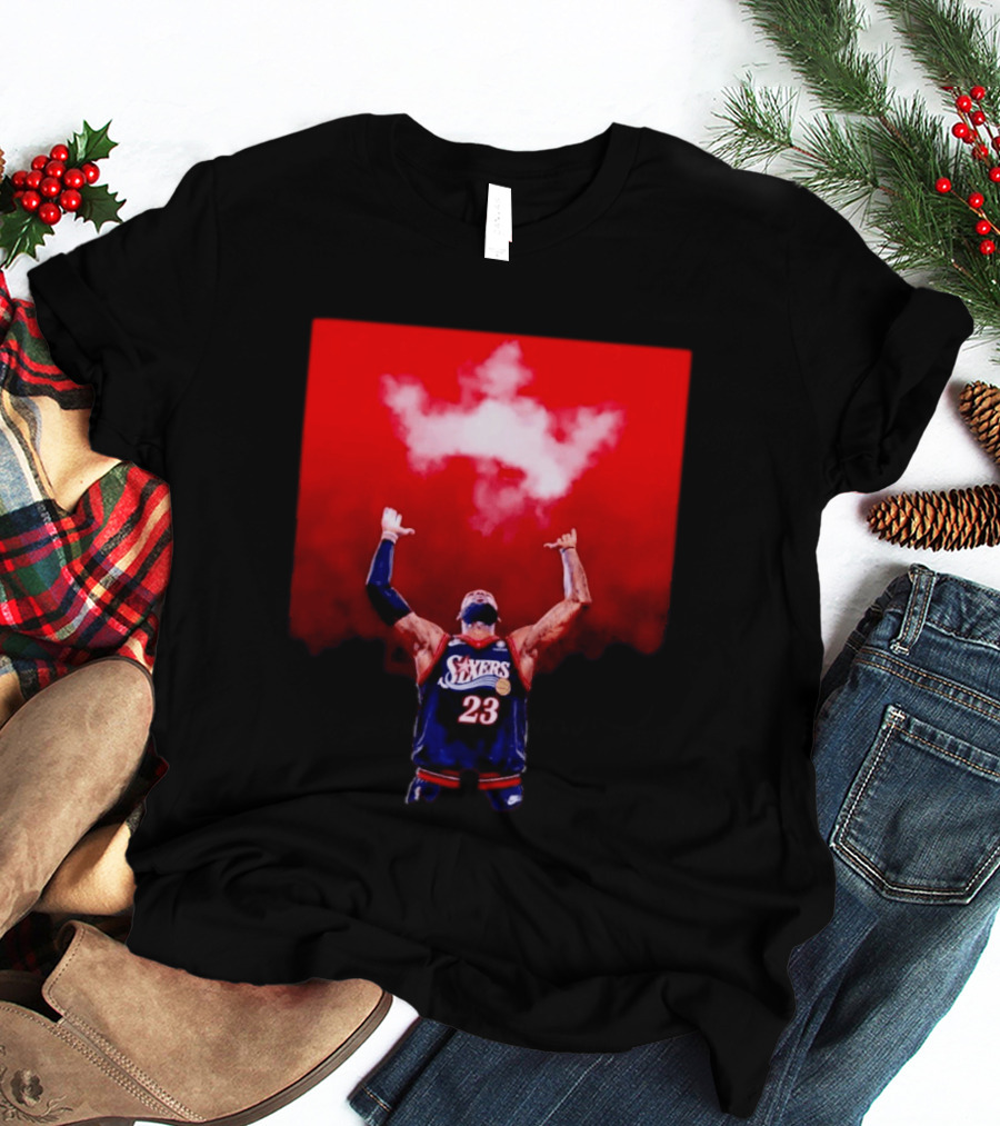Philadelphia 76ers LeBron James Number 23 Cloud Crown T-Shirt