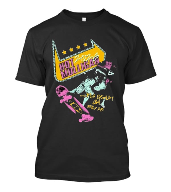 Hot Mulligan Long Beach CA 2026 Warped Tour July 25 Skateboarding Art With Stars T-Shirt