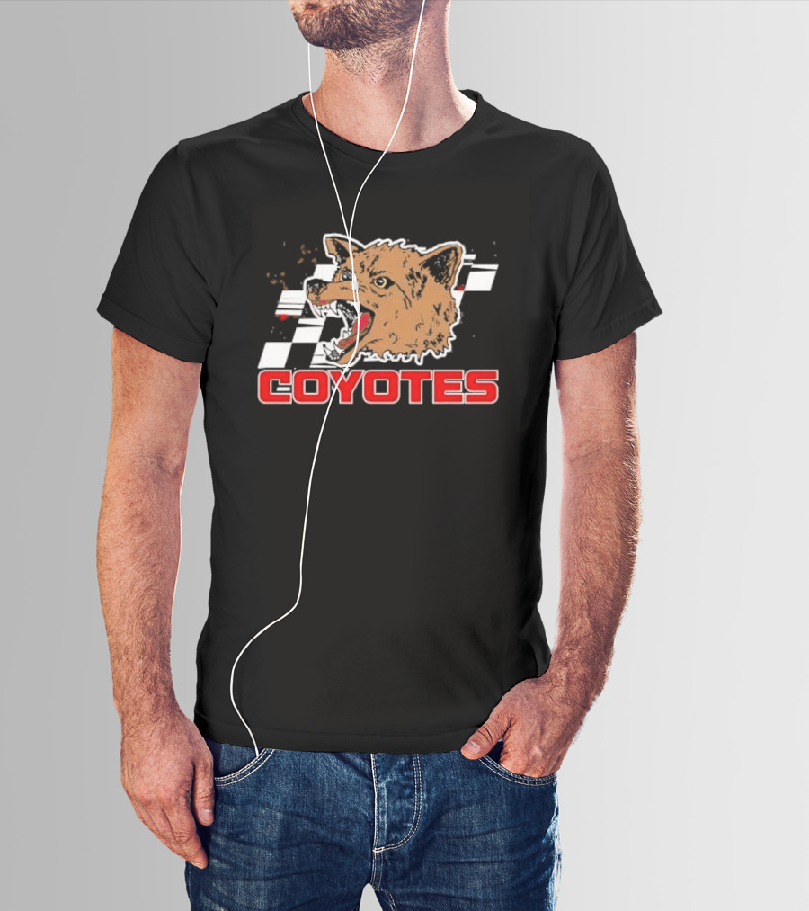 COYOTES Racing Checker Flag Head T-Shirt