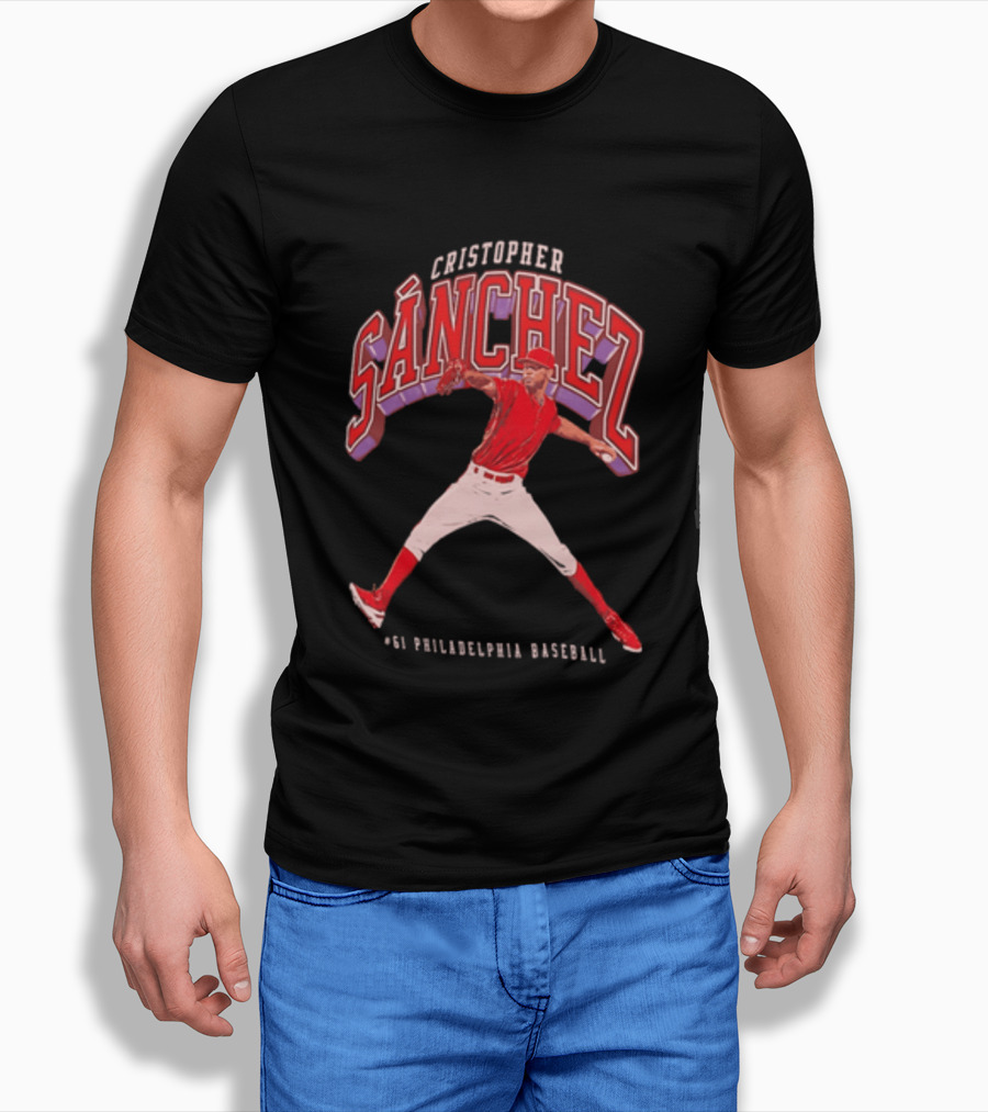 Cristopher Sánchez 61 Philadelphia Baseball Pitcher Image T-Shirt