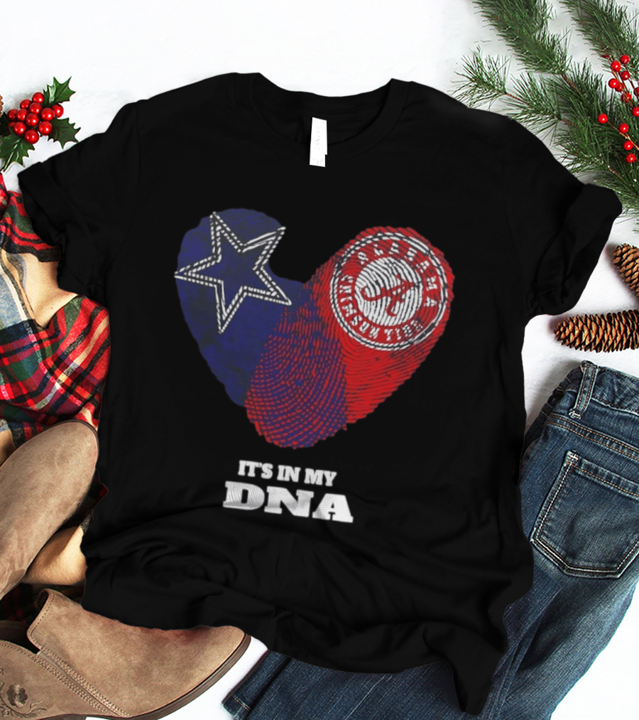 Dallas Cowboys Star And Atlanta Braves Heart It's In My DNA T-Shirt